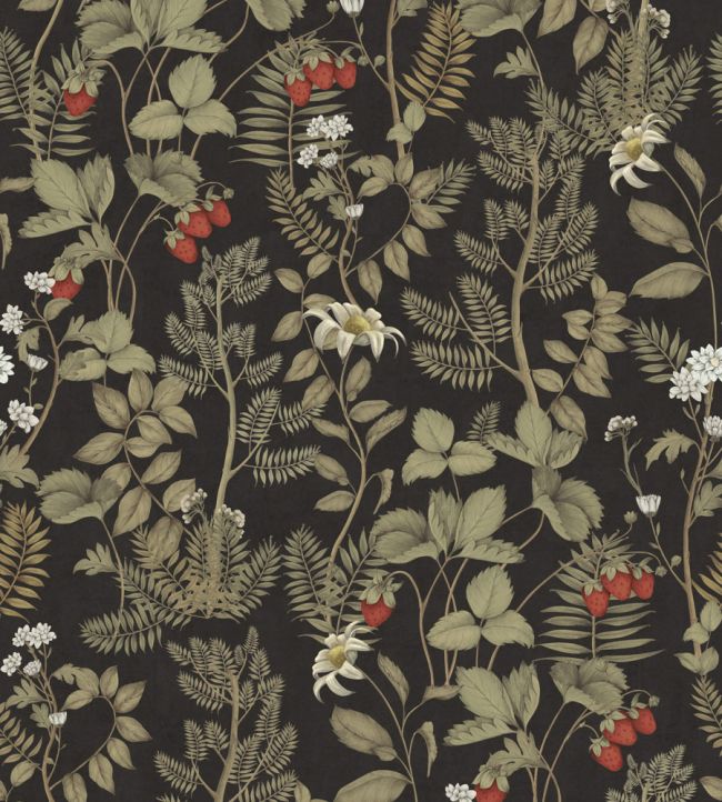 Strawberry Field Wallpaper by Casadeco Noir Fusain