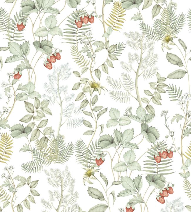 Strawberry Field Wallpaper by Casadeco Vert D'eau