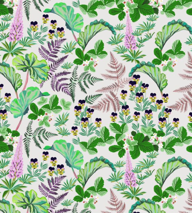 Strawberry Fields Fabric by Parker & Jules Spring Green