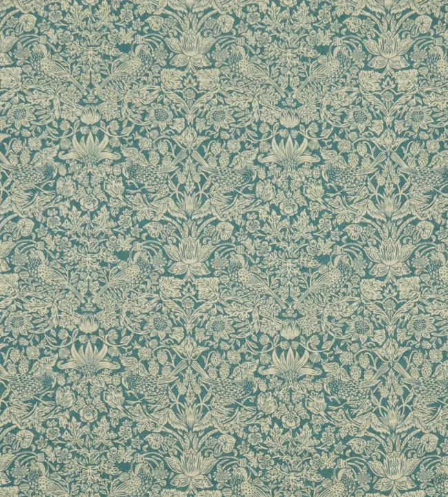 Strawberry Meadowfield in Ladbroke Linen Fabric by Liberty Lichen