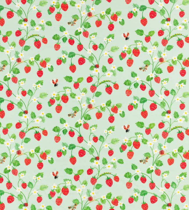 Strawberry Patch Fabric by Villa Nova Green