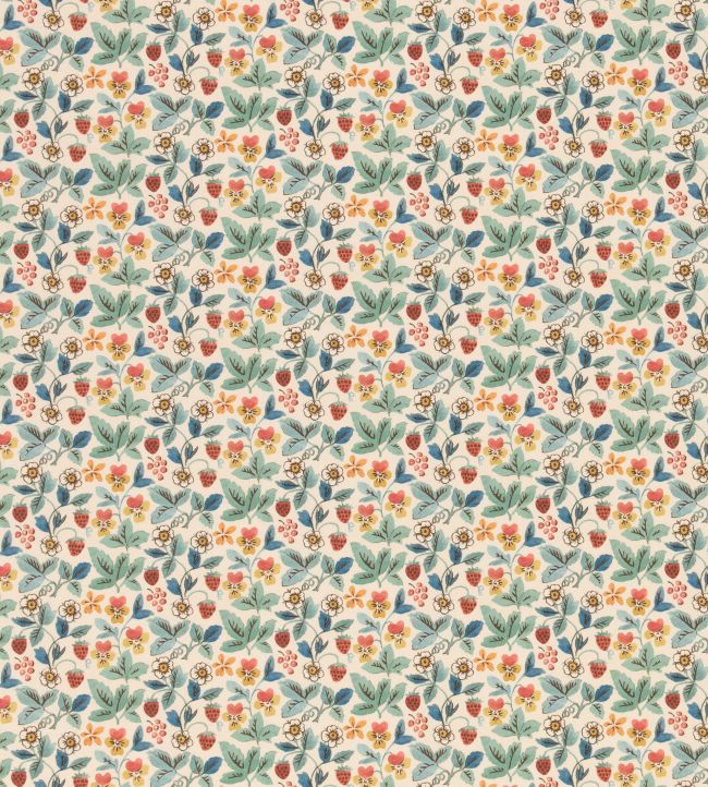 Strawberry Tea Fabric by George & Minnie Aqua