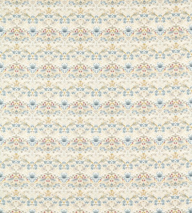 Strawberry Thief Fabric by Clarke & Clarke Linen/Plum
