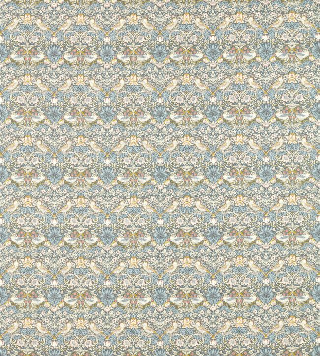 Strawberry Thief Fabric by Clarke & Clarke Slate/Blush