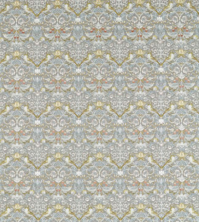 Strawberry Thief Embroidery Fabric by Clarke & Clarke Slate/Blush