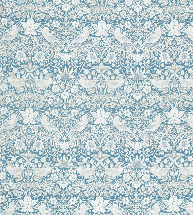 Strawberry Thief Jacquard Fabric by Clarke & Clarke Denim