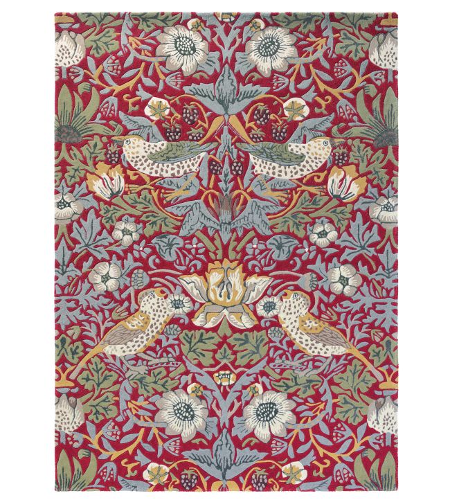 Morris & Co Strawberry Thief rug Crimson 027700-140200-US Crimson