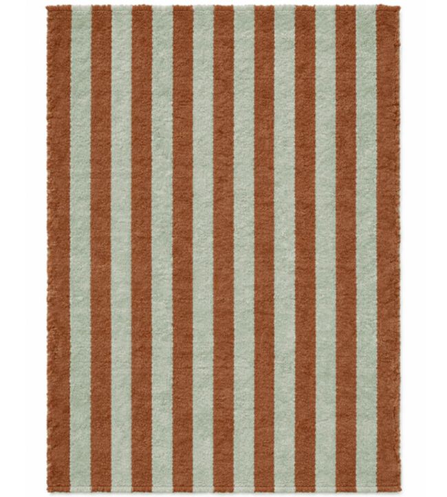Lorena Canals Stripes Cotton rug Blue Sage/Toffee C-STRP-BSGTOF-XS Blue Sage/Toffee