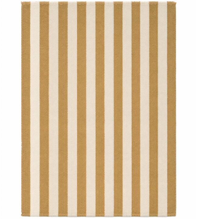 Lorena Canals Stripes Cotton rug Natural/Dark Honey C-STRP-DHNY-XS Natural/Dark Honey