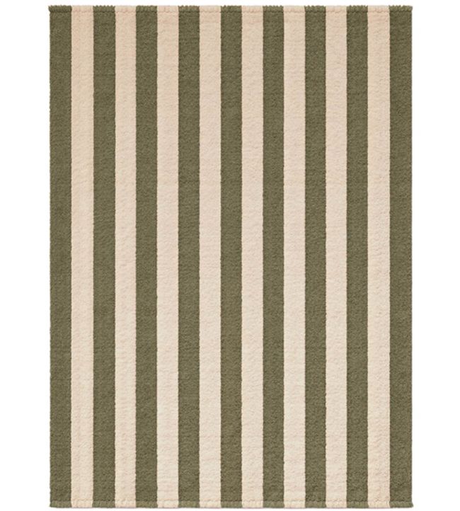 Lorena Canals Stripes Cotton rug Natural/Khaki C-STRP-KAK-XS Natural/Khaki