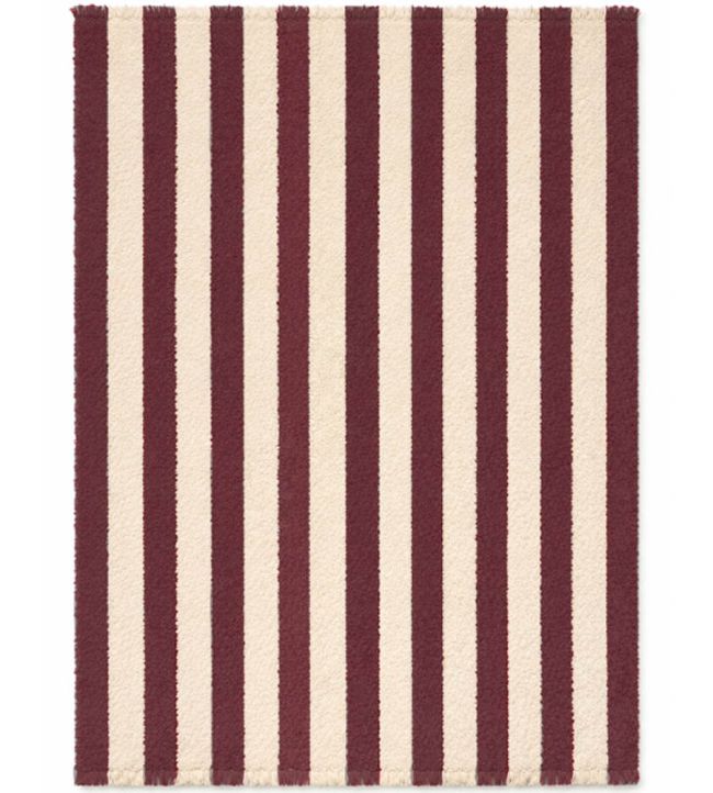 Lorena Canals Stripes Cotton rug Natural/Marsala C-STRP-MAR-XS Natural/Marsala