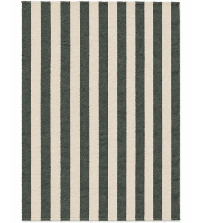 Lorena Canals Stripes Cotton rug Natural/Terrazzo Green C-STRP-TRG-XS Natural/Terrazzo Green