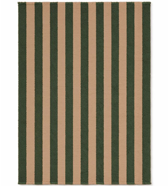 Lorena Canals Stripes Wool rug Duck Green/Rose WO-STRP-DGNRS-XS Duck Green/Rose