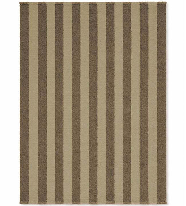 Lorena Canals Stripes Wool rug Khaki/Duck Green WO-STRP-KAKDGN-XS Khaki/Duck Green