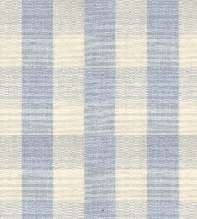 Suffolk Check Large Fabric by Ian Mankin Bluebell