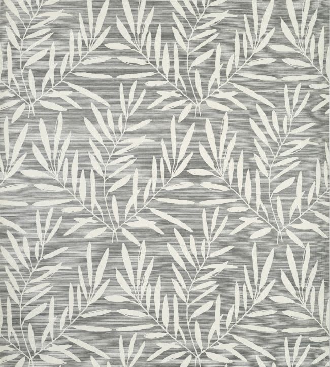 Summer Leaves Wallpaper by Thibaut Charcoal