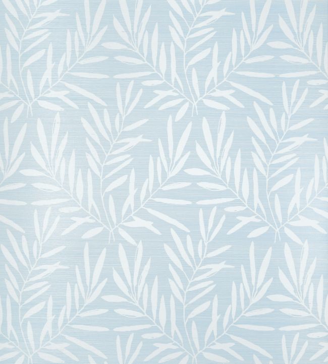 Summer Leaves Wallpaper by Thibaut Light Blue