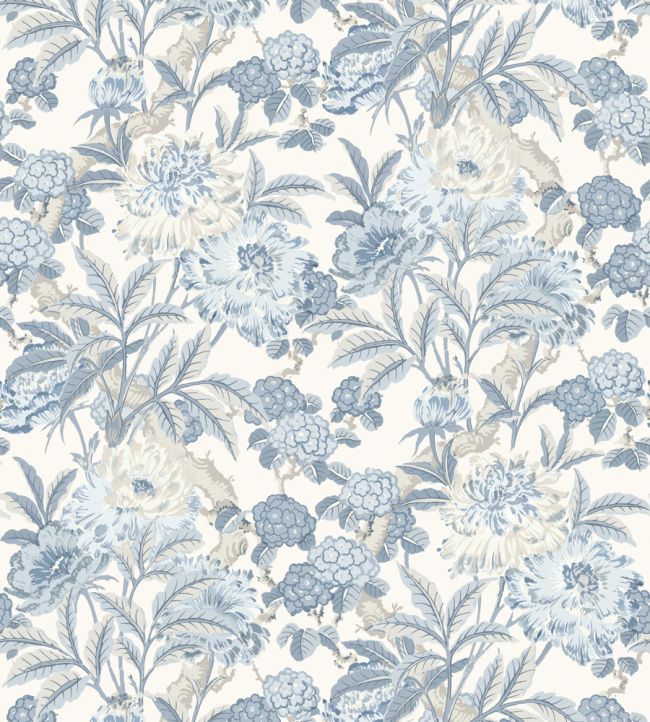 Summer Peony Wallpaper by GP & J Baker Blue