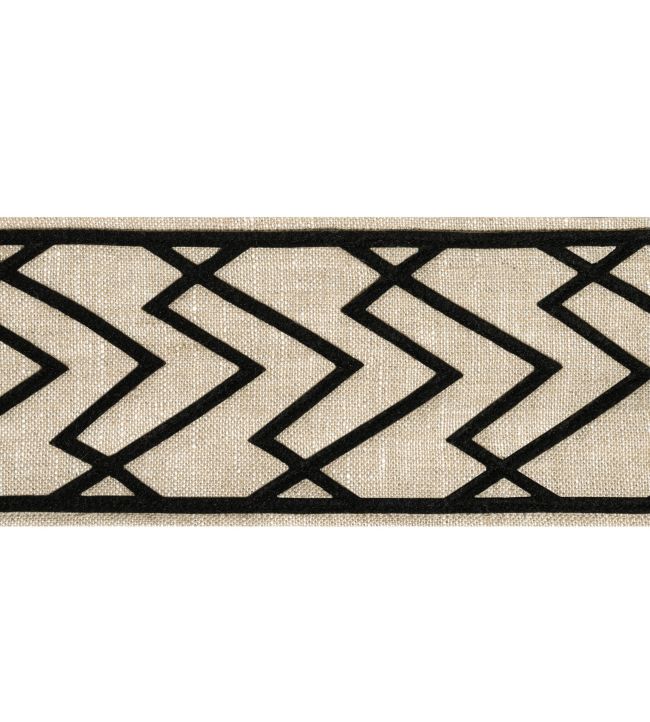 Summit Applique Tape Trimming by Thibaut Black on Linen