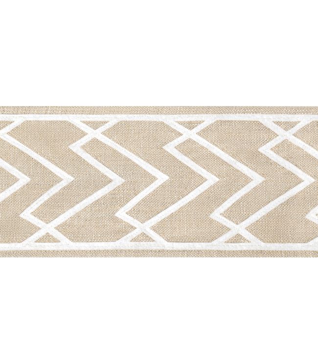 Summit Applique Tape Trimming by Thibaut White on Linen