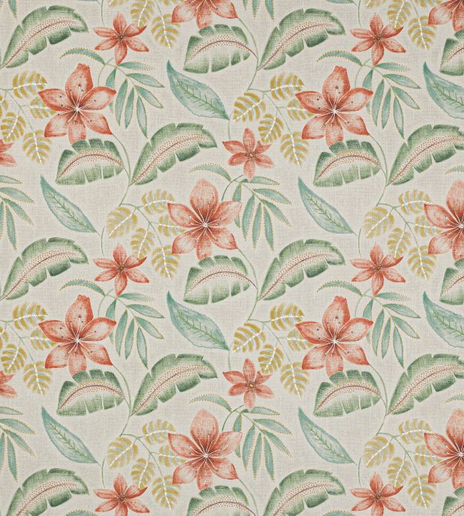 Sunara Fabric by Jane Churchill Red/Green