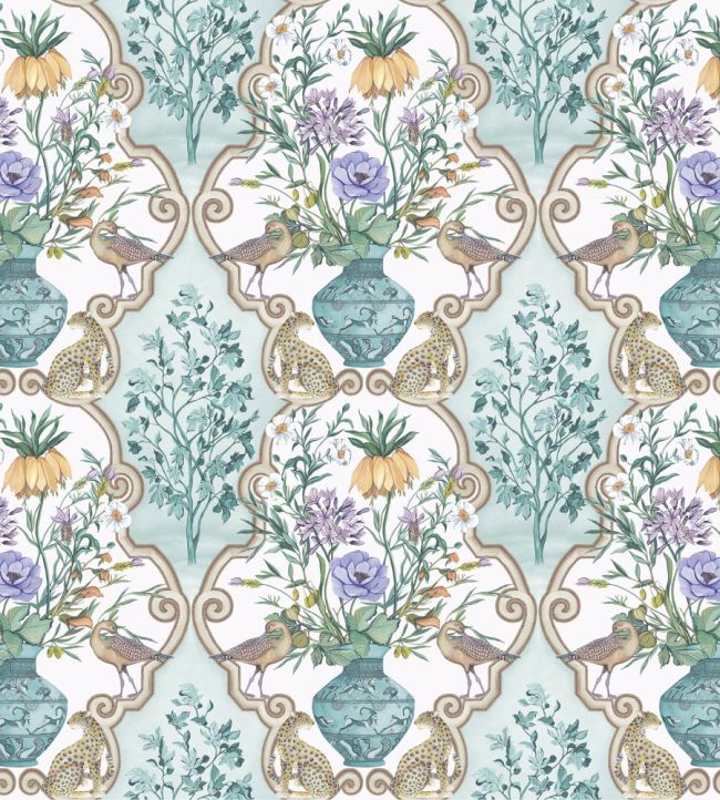 Sundara Fabric by Osborne & Little Aqua/Violet