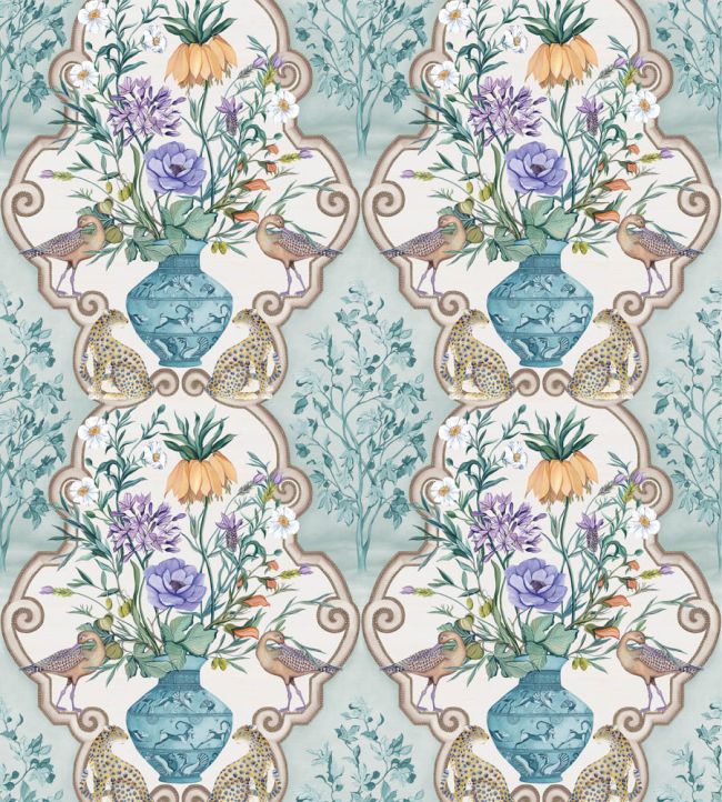 Sundara Wallpaper by Osborne & Little Aqua/Violet