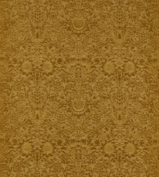 Sunflower Caffoy Velvet Fabric by Morris & Co Sussex Rush