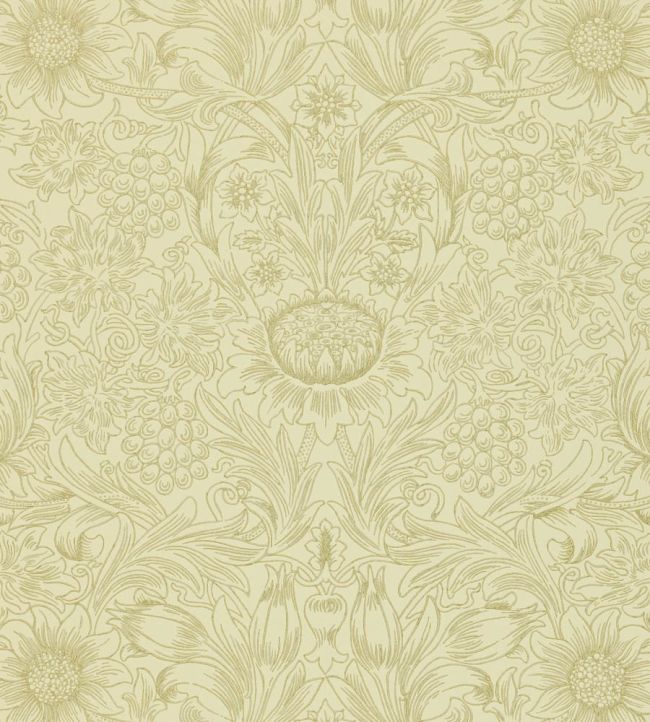 Sunflower Etch Wallpaper by Morris & Co Parchment/Gold