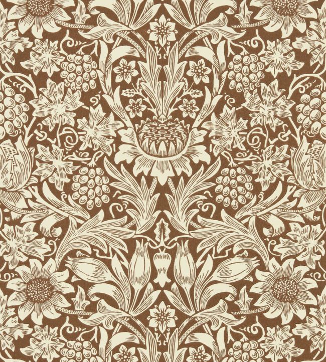 Sunflower Wallpaper by Morris & Co Chocolate/Cream
