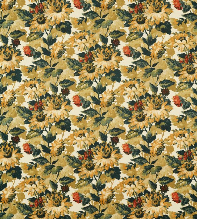 Sunforest Fabric by Clarke & Clarke Olive/Russet