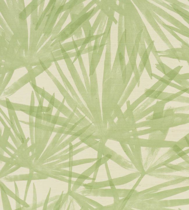 Sunlit Palm Sisal Wallpaper by Schumacher Pistachio