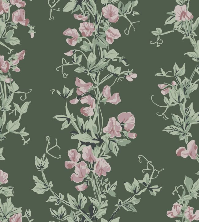 Sweet Pea Wallpaper by Farrow & Ball Green