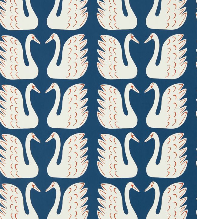 Swim Swam Swan Wallpaper by Scion Denim