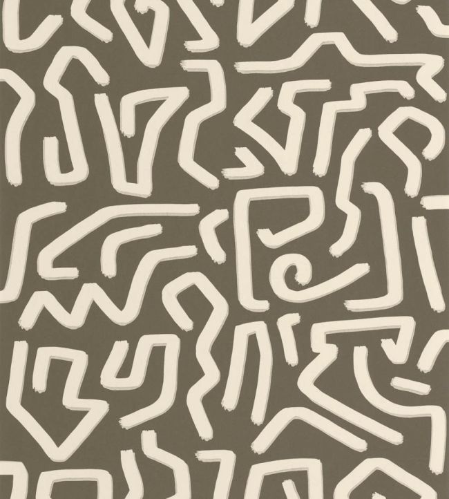 Symbol Wallpaper by Casadeco Kaki