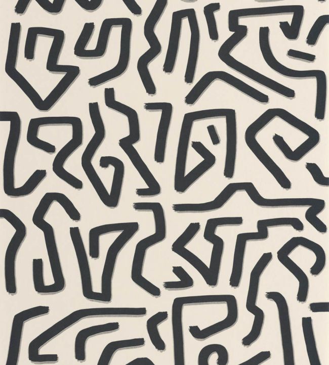 Symbol Wallpaper by Casadeco Lin/Noir