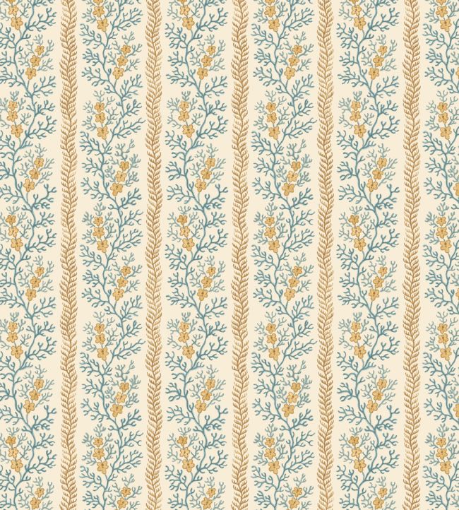 Symington Wallpaper by GP & J Baker Ochre/Blue