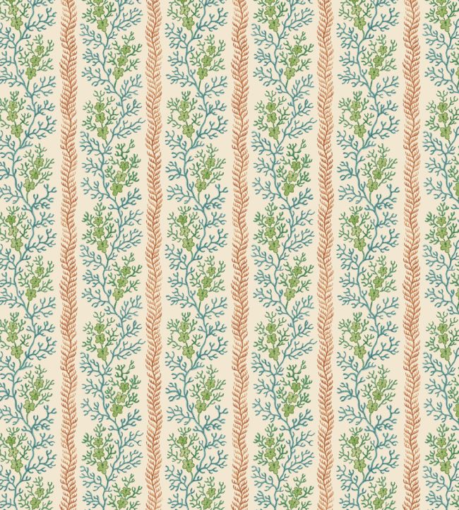 Symington Wallpaper by GP & J Baker Teal/Red