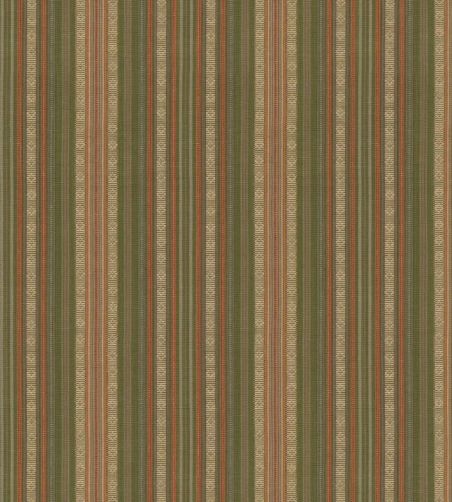 Symington Stripe Fabric by GP & J Baker Green/Coral