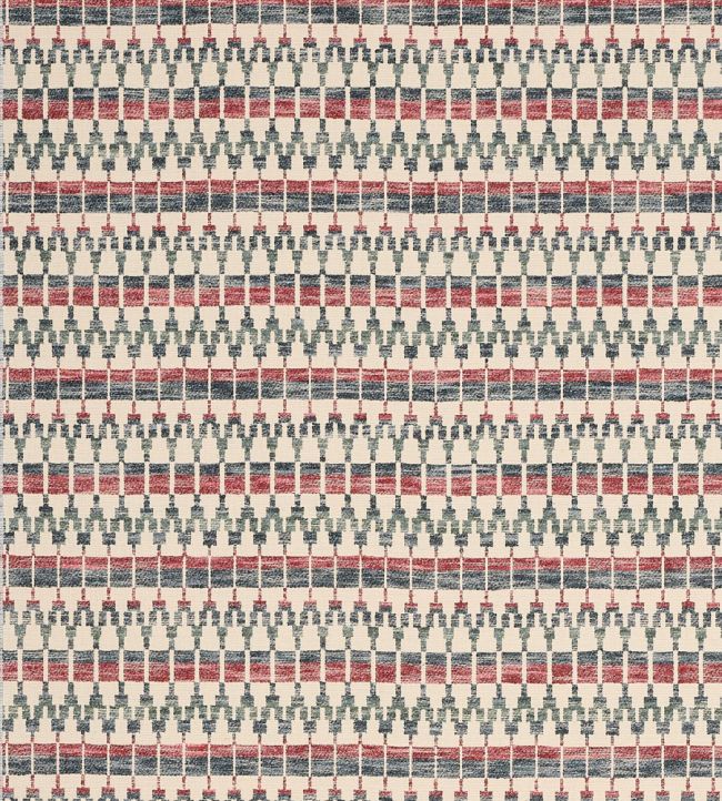 Tabriz Fabric by Jane Churchill Red/Navy