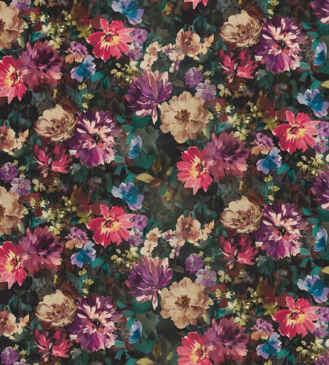 Tahiti Fabric by Clarke & Clarke Amethyst/Emerald