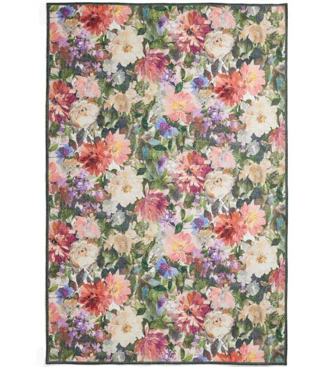 Clarke & Clarke Tahiti rug Forest & Rouge CCTAHFRWA7615 Forest & Rouge