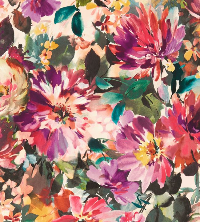 Tahiti Wallpaper by Clarke & Clarke Fuchsia