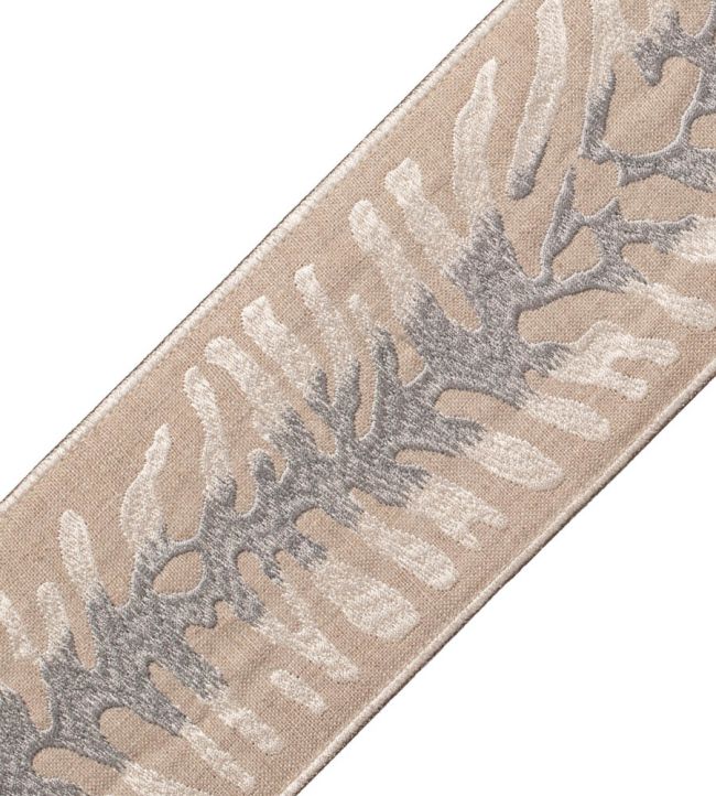 Tahiti Embroidered Border Trimming by Samuel & Sons Pebble