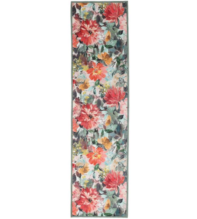 Clarke & Clarke Tahiti Runner rug Teal & Rouge CCTAHTE&RWA6123 Teal & Rouge