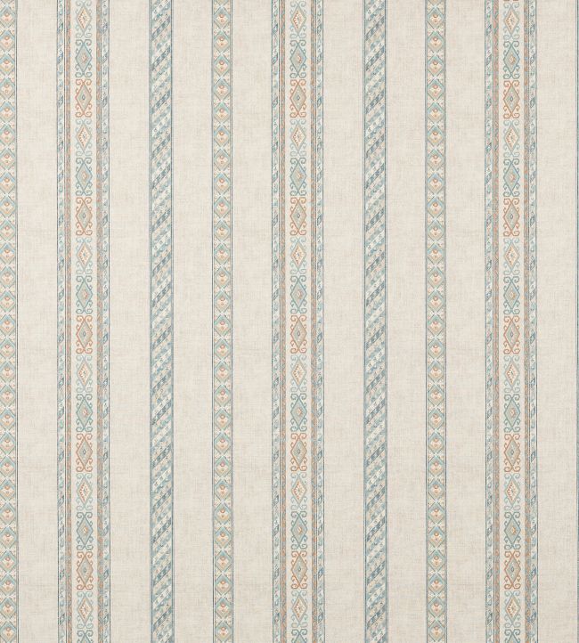 Tait Stripe Fabric by Colefax and Fowler Old Blue