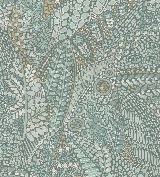 Talavera Wallpaper by Casamance Celadon/Amande
