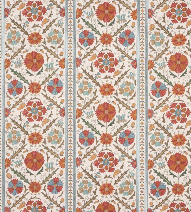 Tamarind Fabric by Colefax and Fowler Tomato/Olive