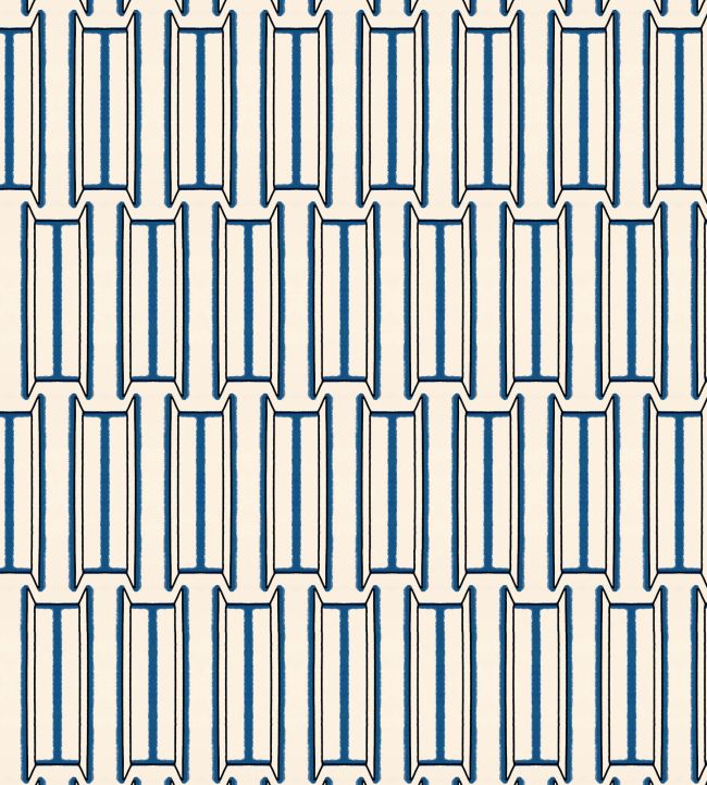 Tangier Wallpaper by Ottoline White and Blue