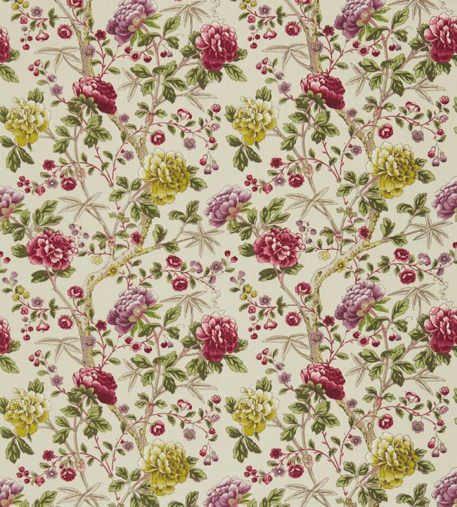 Tangley Fabric by Morris & Co Wine/Antique Yellow